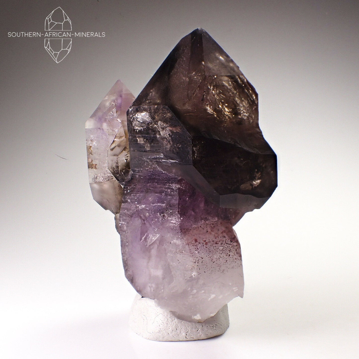 Brandberg Amethyst Smoky Phantom Sceptre Elestial Quartz Crystal, Goboboseb, Namibia