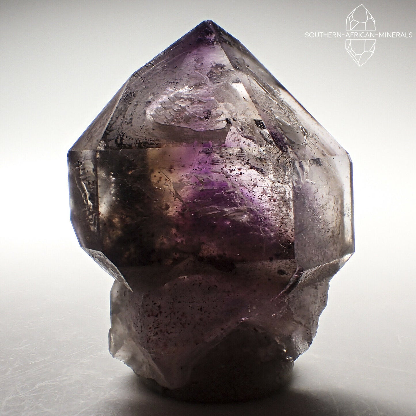 Brandberg Royal Amethyst Smoky Sceptre Quartz Crystal, Goboboseb, Namibia