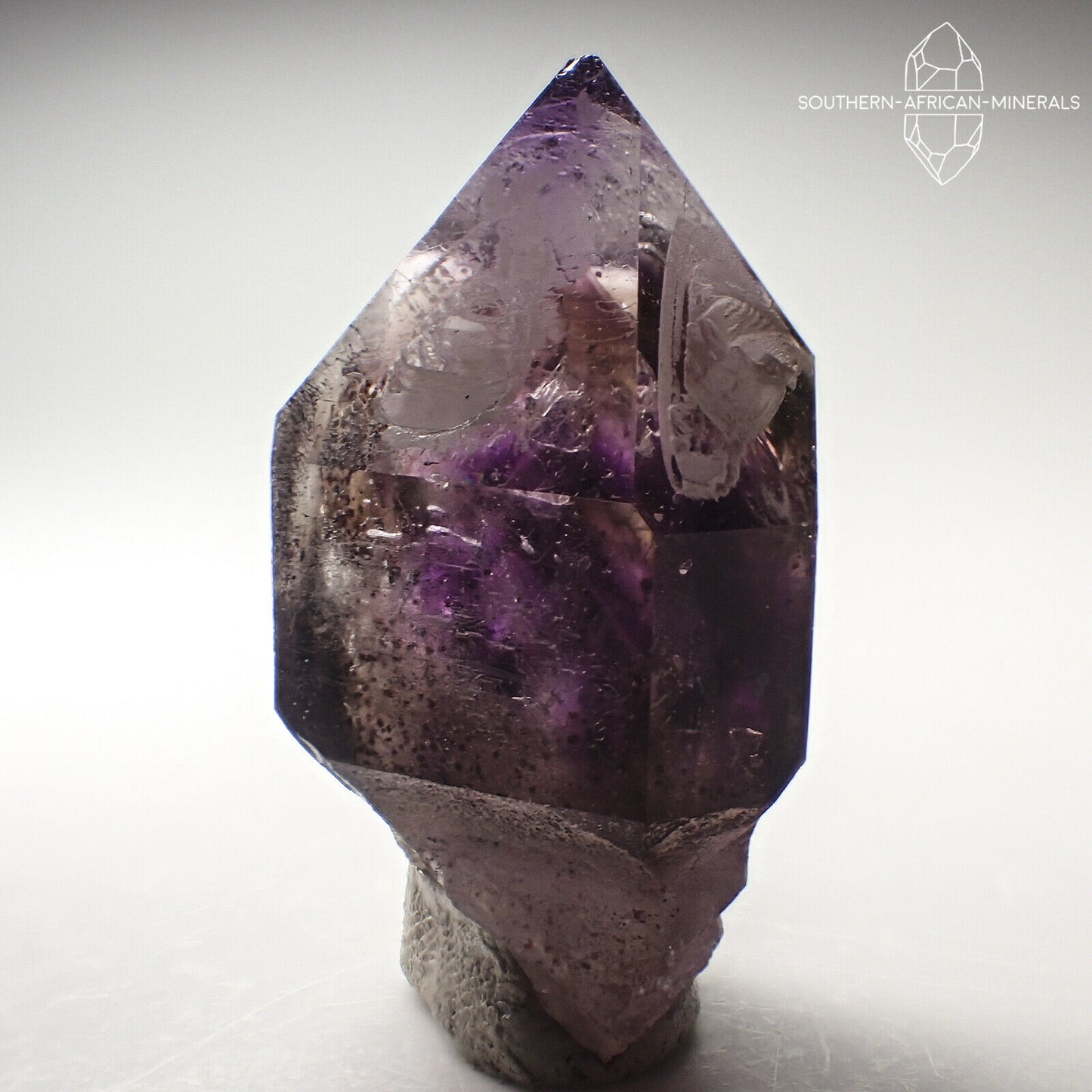 Brandberg Royal Amethyst Smoky Sceptre Quartz Crystal, Goboboseb, Namibia