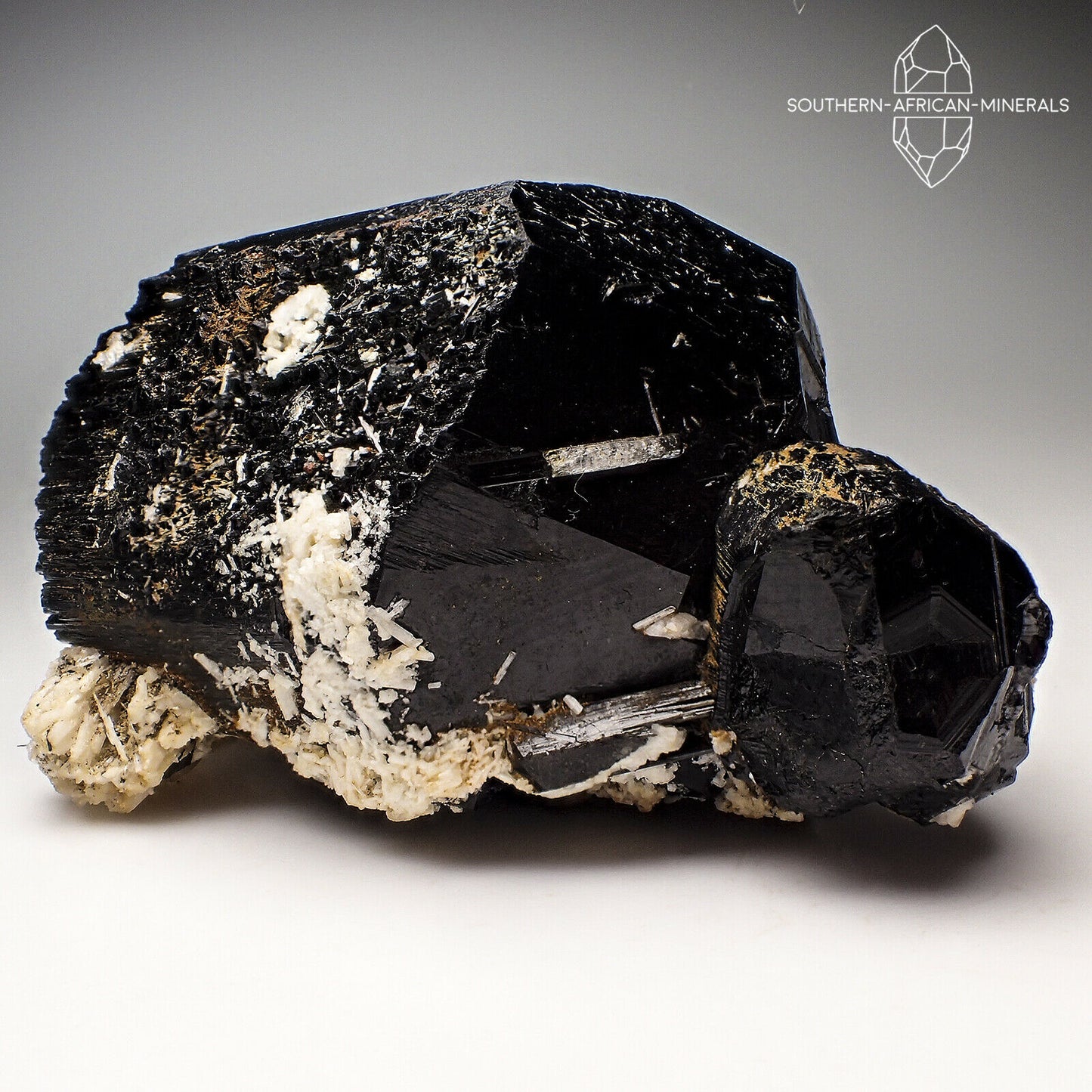 Black Tourmaline with Feldspar Crystal Specimen, Erongo, Namibia